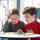 boy and girl reading