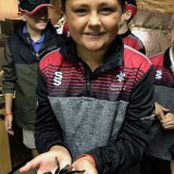 Holding a tarantula - South African cricket tour