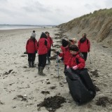 plastic and rubbish collection at beach