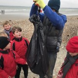 plastic and rubbish collection at beach