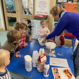 making pancakes preschool nursery children 