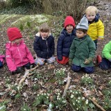 preschool children in the woods