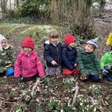 preschool children in the woods