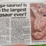 Mega-saurus found - newspaper article