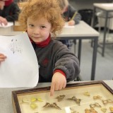 child with observational drawing