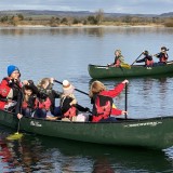 Paddling on the lake with Year 3