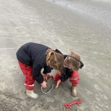 building sandcastles at West Wittering beach