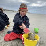 building sandcastles at West Wittering beach