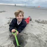 building sandcastles at West Wittering beach