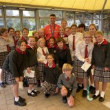 Toby Harries - olympian with pupils