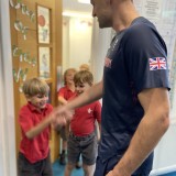 Toby Harries - olympian with pupils