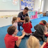 Toby Harries - olympian with pupils