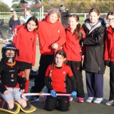 girls playing hockey