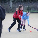 girls playing hockey