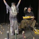 topic - sorting ceremony with candles, Professor Dumbledore