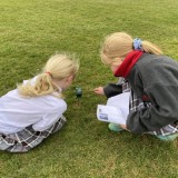 Year 4 science on the front lawn