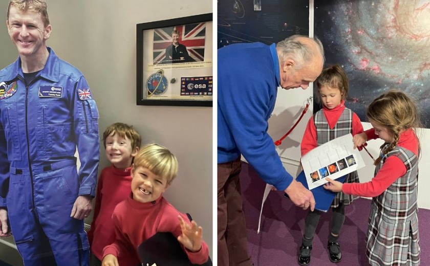 children in year 1 at planetarium