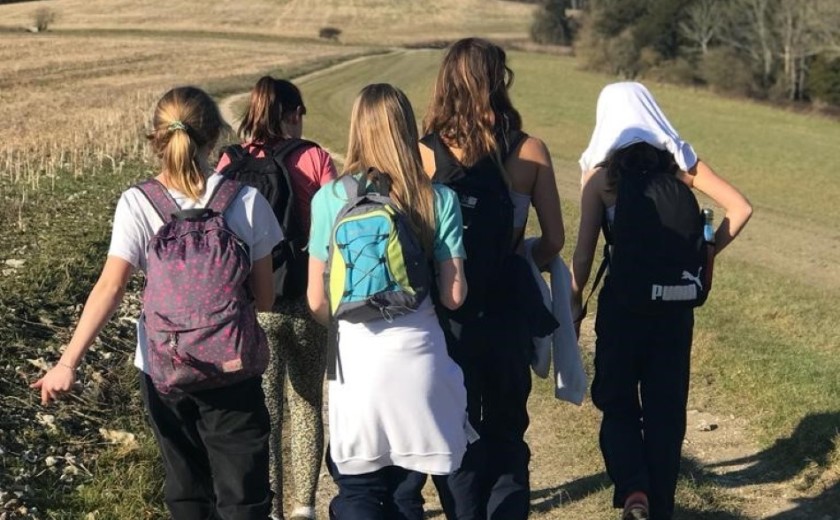 Year 8 girls walked from Arundel to Bepton