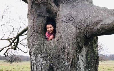 Girl in tree